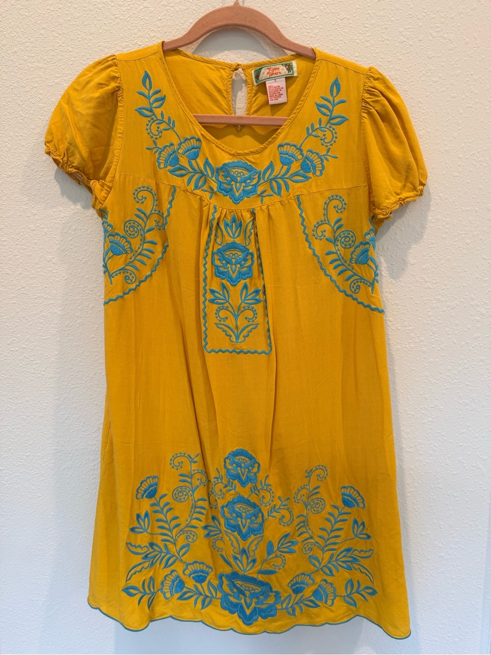 Flying Tomato Yellow Spanish Style Mini Dress